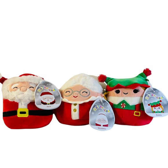 NEW Squishmallow Christmas mini Santa Nick, Nicolette, Emmy elf 4.5 inch NWT - Picture 2 of 14